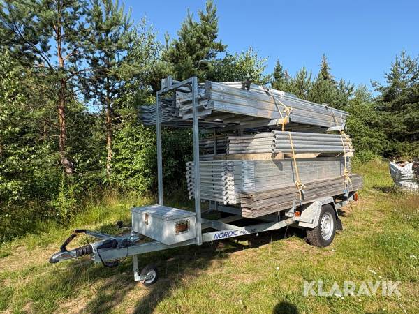 Ställningstrailer Nordic 1300 St.vagn med Tobler byggställning