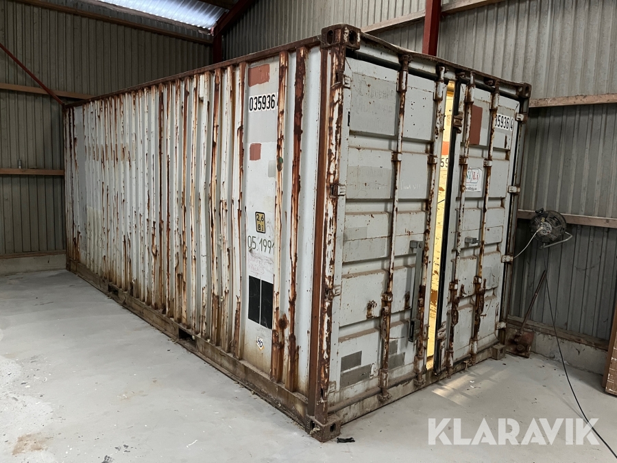 Sjöcontainer 20 fot med innehåll