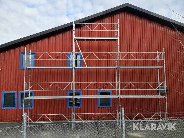 Byggställning Altrad/Assco 9x6m plus gaveltopp & Horisontal-Dubbelräcke