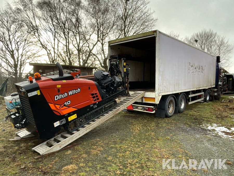 Borr och borrvagn Ditch Witch JT 10 med trailer