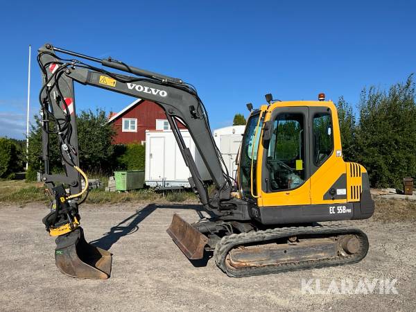 Grävmaskin Volvo EC55B PRO med tiltrotator och skopor