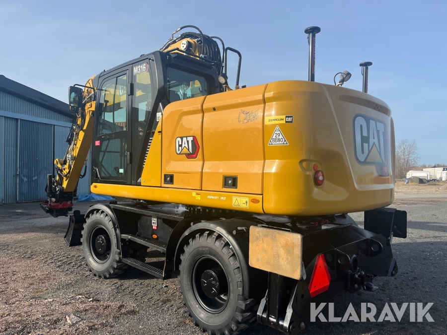 Hjulgrävare CAT M316 Next Generation med tippvagn och redskap & Makin 3-D