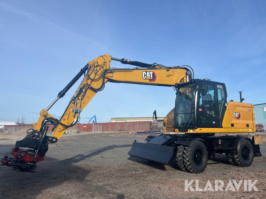 Hjulgrävare CAT M316 Next Generation med tippvagn och redskap & Makin 3-D
