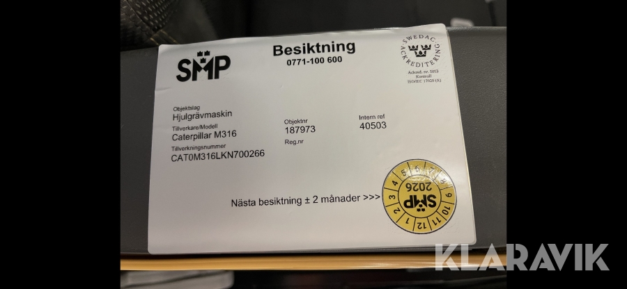 Hjulgrävare CAT M316 Next Generation med tippvagn och redskap & Makin 3-D