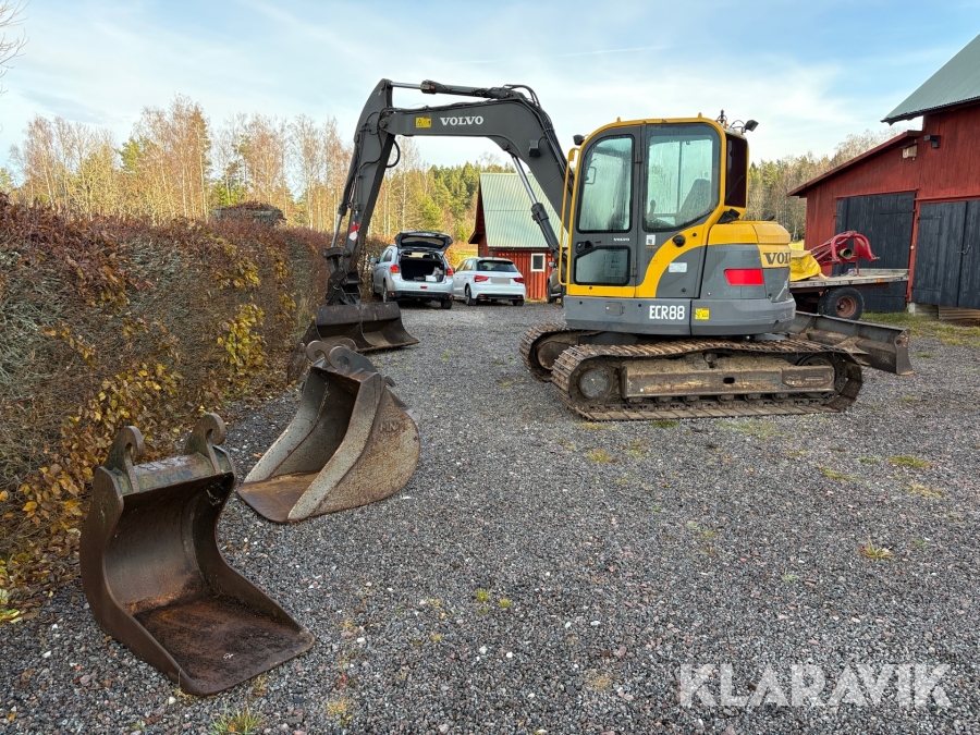 Grävmaskin Volvo ECR88 med redskap