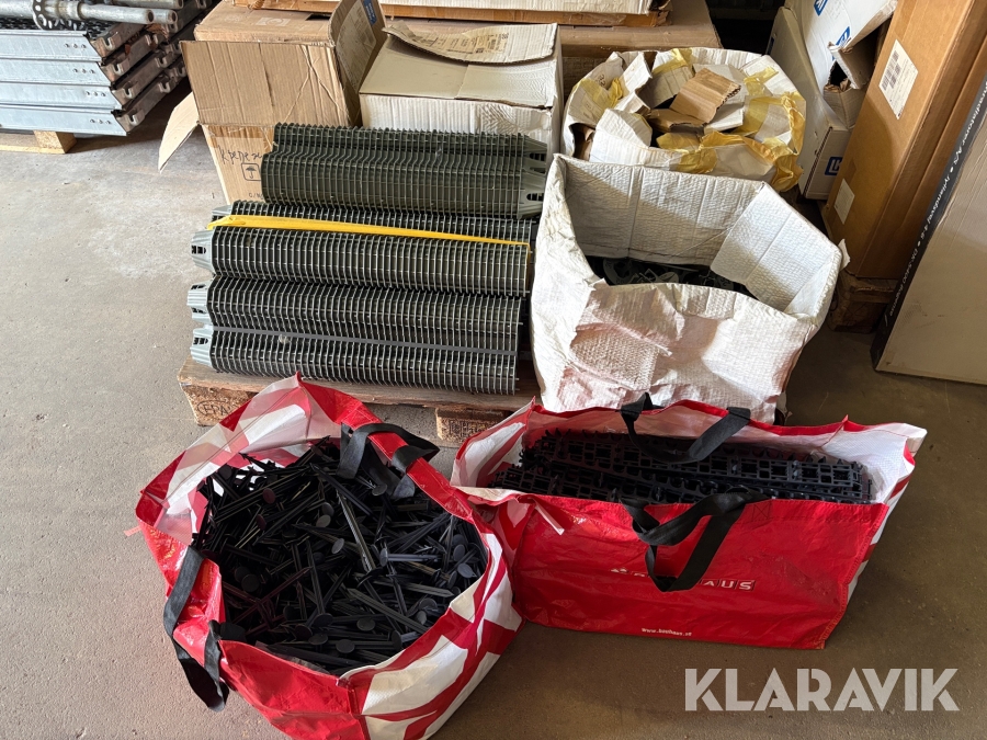 Blandpall- distanser, piggar för cellplast, skenor för golvvärme