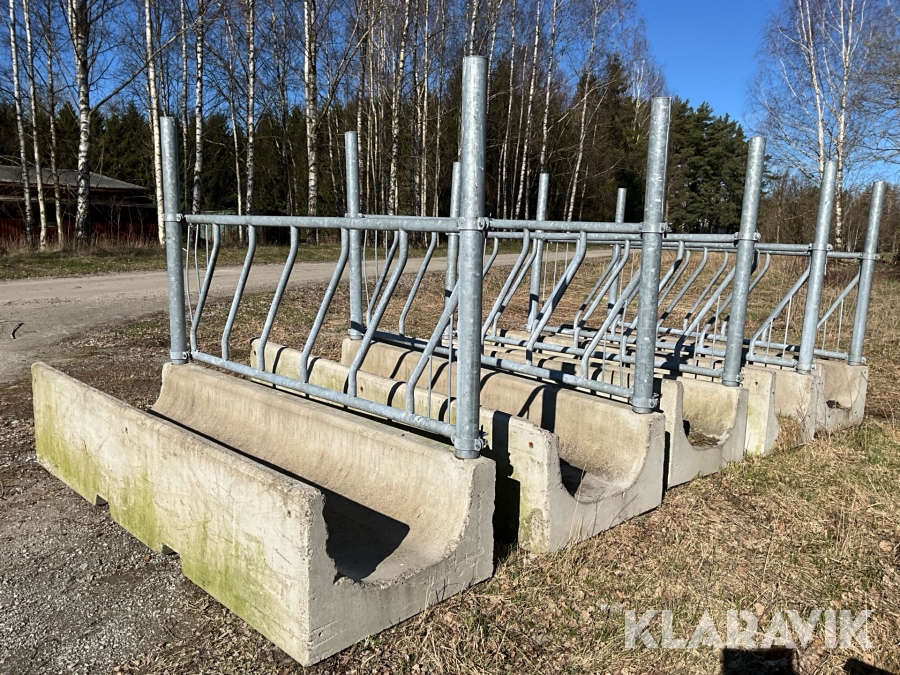 Fodertråg med frontgrind 3meter 5st