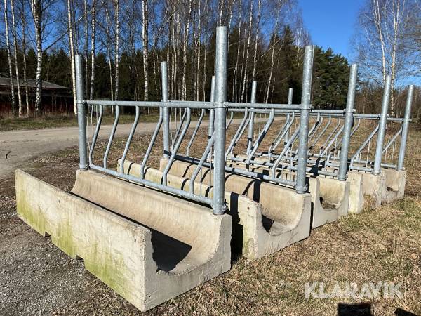 Fodertråg med frontgrind 3meter 5st