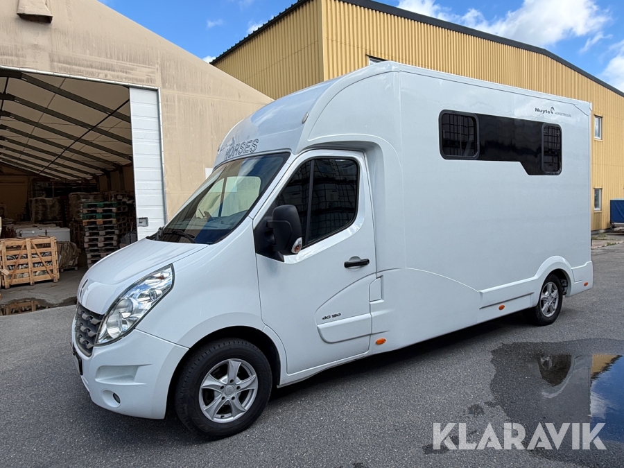 Hästlastbil Renault Master Chassi Cab 3.5 T 2.3 dCi 145 hk med Nuyts påbyggnad/2 st hästplatser