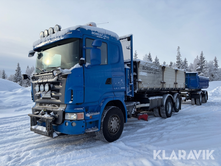 Lastbil Scania R 500 Plogutrustad med släp