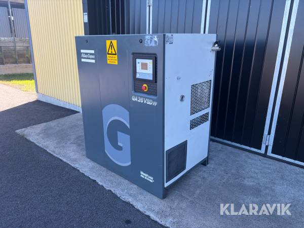 Kompressor Atlas Copco GA26VSD FF med kyltork