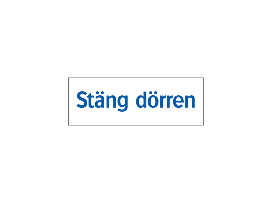 Informationsskyltar Systemtext Stäng dörren, 210 × 74 mm, 17 st