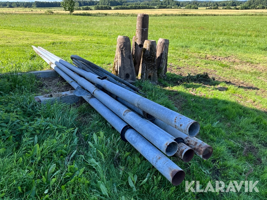 Belysningsstolpe/lyktstolpe 6st med fundament.