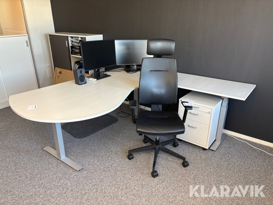 Kontorsmöbler (kit) skrivbord, hutsch och stol