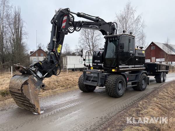 Grävmaskin Atlas 165W SR Schakt kärra, 11st redskap