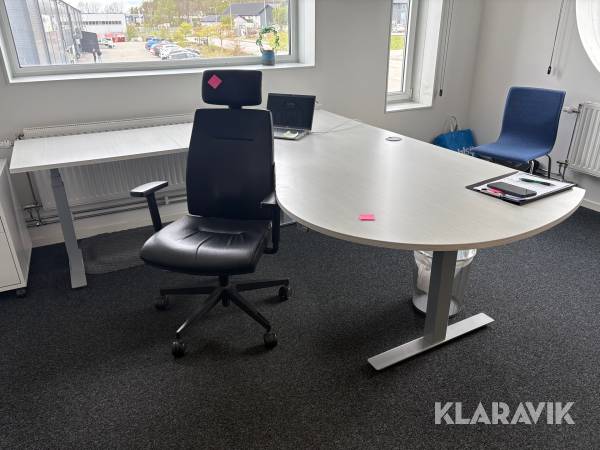 Kontorsmöbler (kit) Vänster skrivbord, hurts och stol