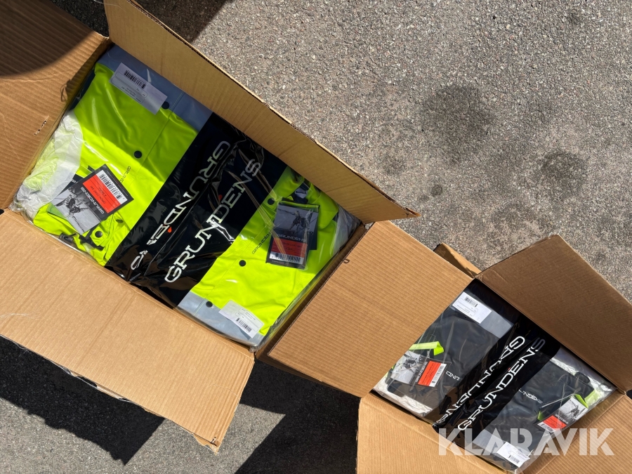 Regnkappor & byxor Grundens Orion coat 340, orion bib trousers 501