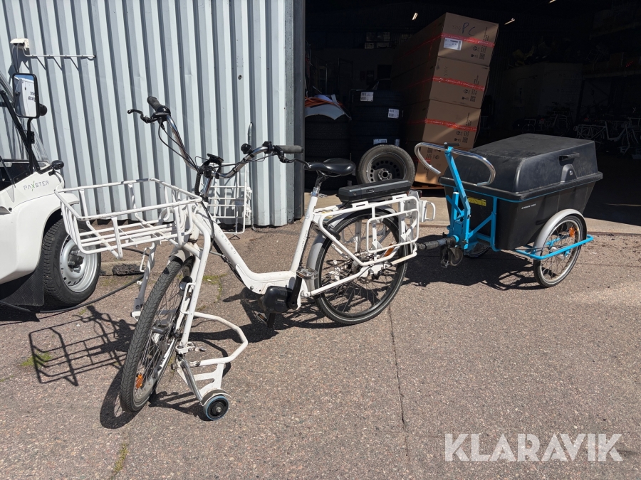 Elcykel / Postcykel Monark Cargo med kärra