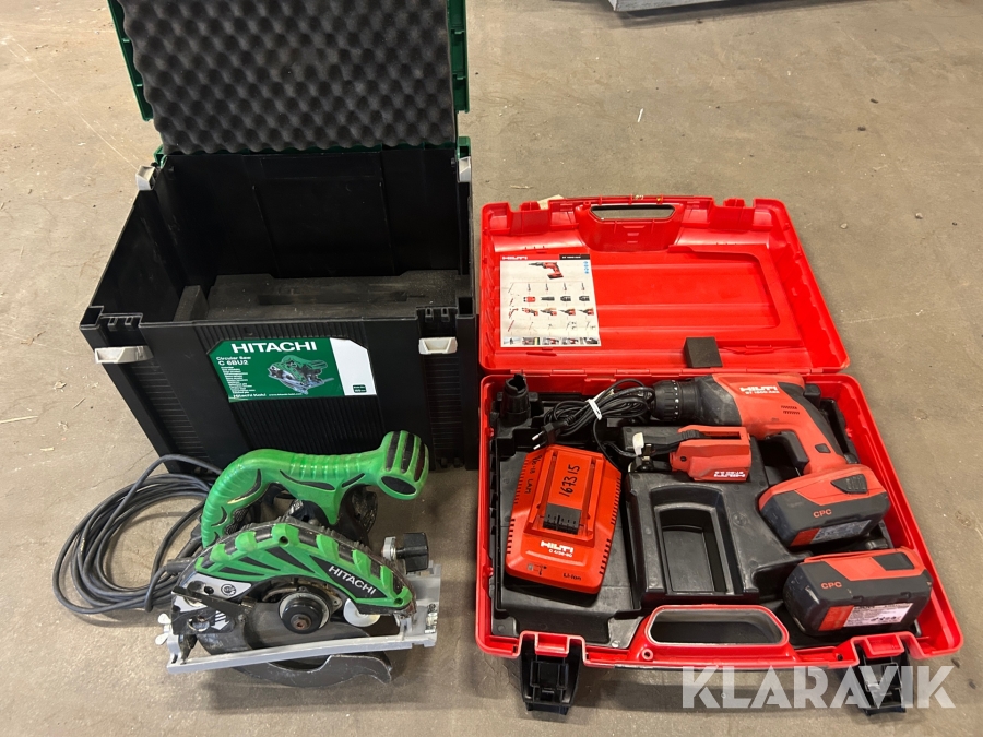 Cirkelsåg 1 st, Skruvdragare 1 st Hitachi / Hilti C 6BU2 / ST 1800A22