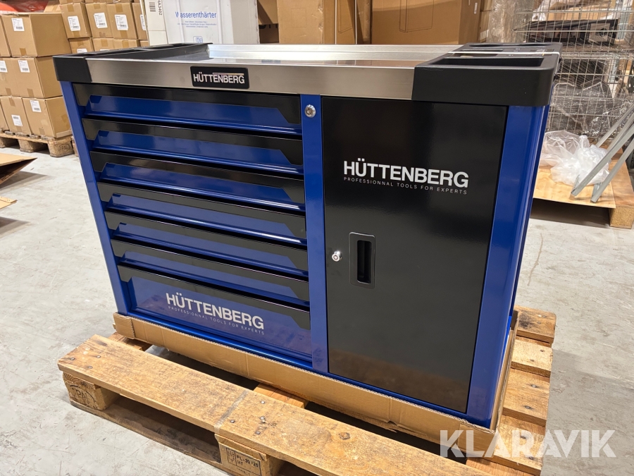 Ny Verktygsvagn 7 lådor med skåp Hüttenberg