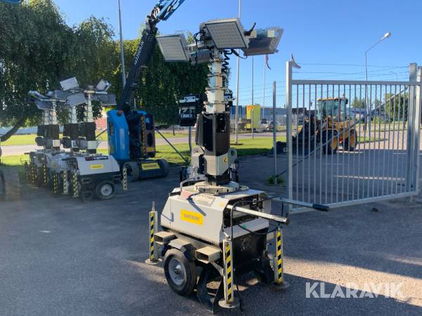 Belysningsmast på hjul 7m TSR-Light Luxtower4X150W