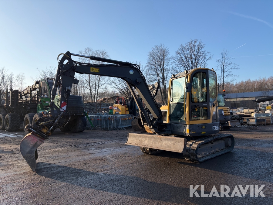 Grävmaskin Volvo ECR58Plus med tiltrotator och skopa