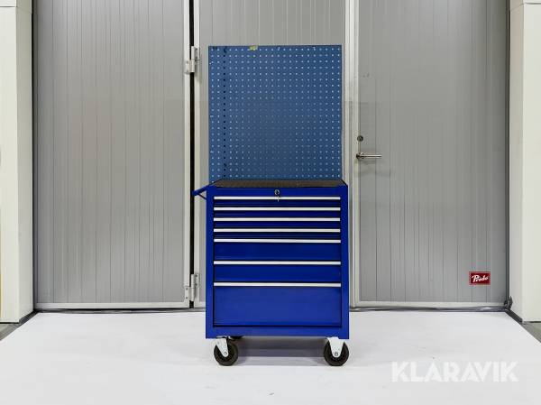 Verktygsvagn med verktygstavla, 7 lådor