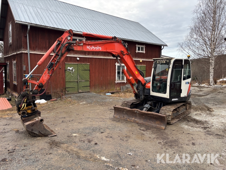 Grävmaskin Kubota KX080-3 med Tiltrotator & Skopor