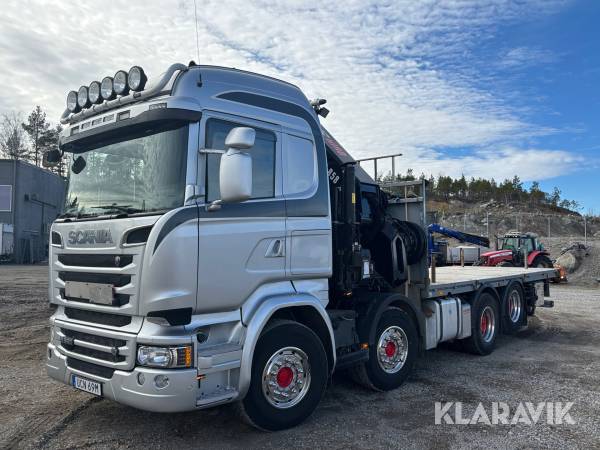 Bodbil/kranbil Scania R580 8x2 med Hiabkran & Jibb