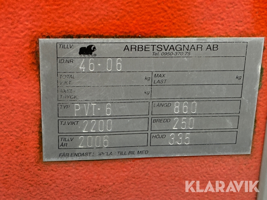 Personalvagn 5-6 personer Arbetsvagnar PVT-6