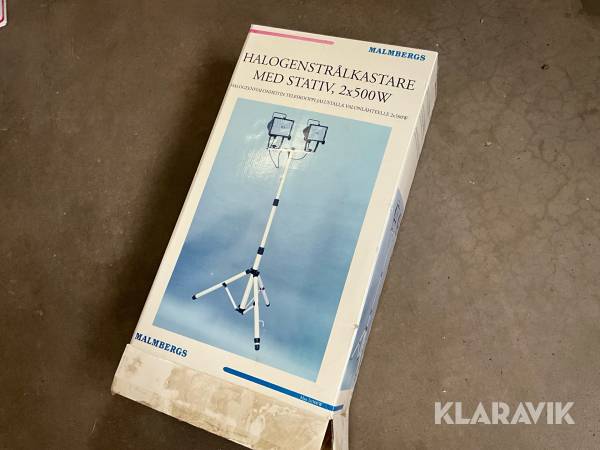 Halogenstrålkastare Malmbergs 2x500 W med stativ