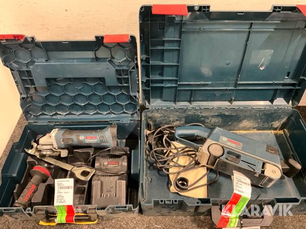 Vinkelslip och Bandslip Bosch GWS 18-125 V-LI, GBS 75 AE