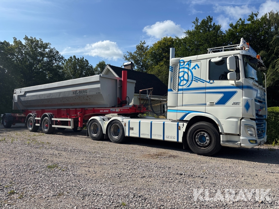 Dragbil DAF 510 med Kel-Berg trailer