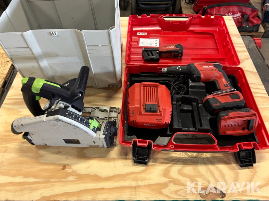 Sänksåg 1 st, Skruvdragare 1 st, Skruvautomat 1 st Festool / Hilti TS 55REBQ-Plus / SD 5000-A22 / SD-M 2