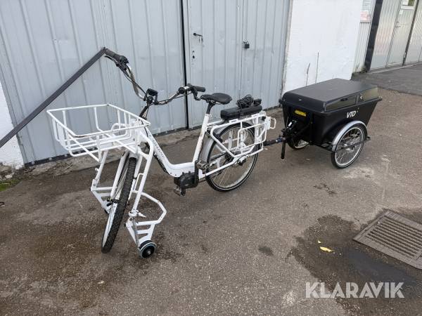 Elcykel med kärra Monark Centro f.d. Postcykel