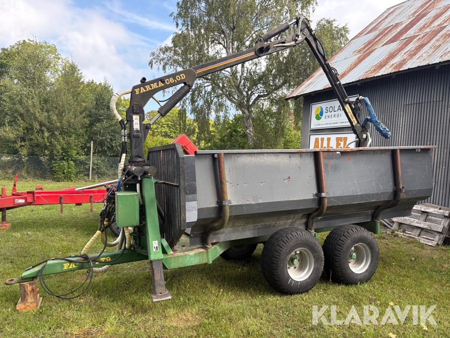 Skogsvagn Farma T9 med C 6,0-9 kran & insattsflak