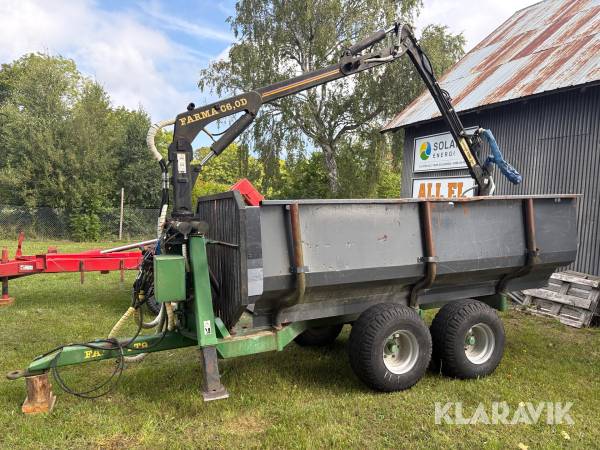Skogsvagn Farma T9 med C 6,0-9 kran & insattsflak