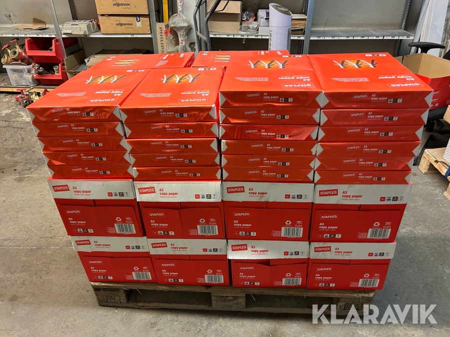 A3 skrivarpapper Staples 46000 ark
