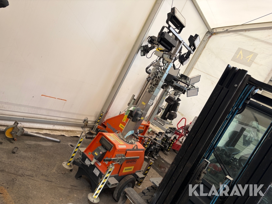 Belysningsmast Generac 7 m (4x400W)