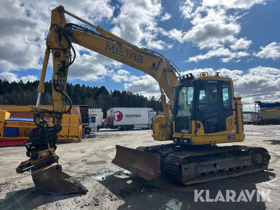 Grävmaskin Komatsu PC138US-11 med grävsystem, rotator m grip & 3 skopor