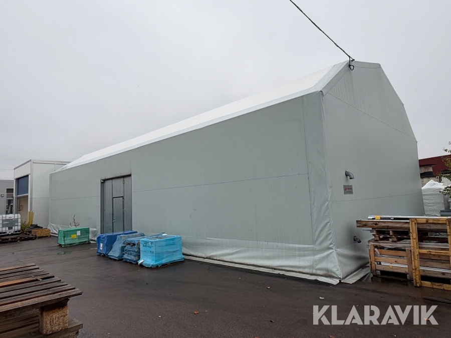Tälthall JP 10 x 20m med vikport, avfuktare och belysning