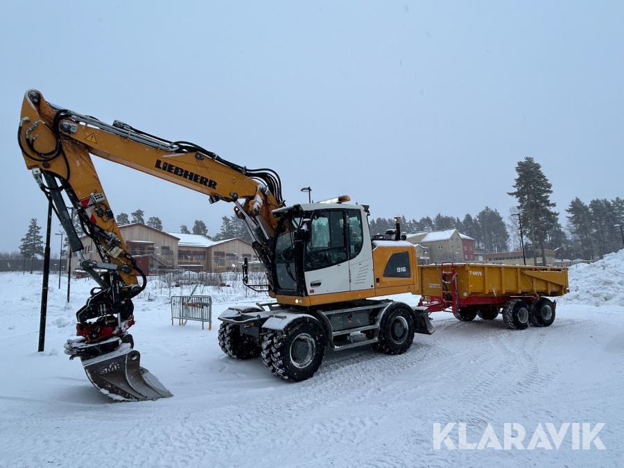 Grävmaskin / Hjulgrävare Liebherr A 916 Litronic med gps, redskap & tippvagn