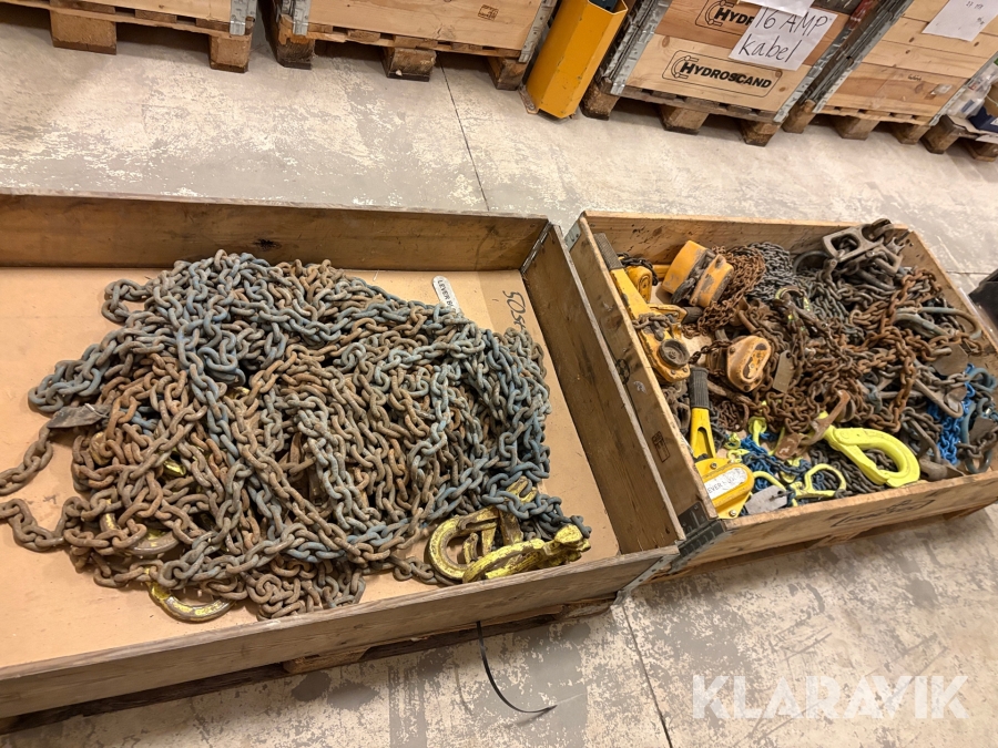 Parti med lyftblock och kätting