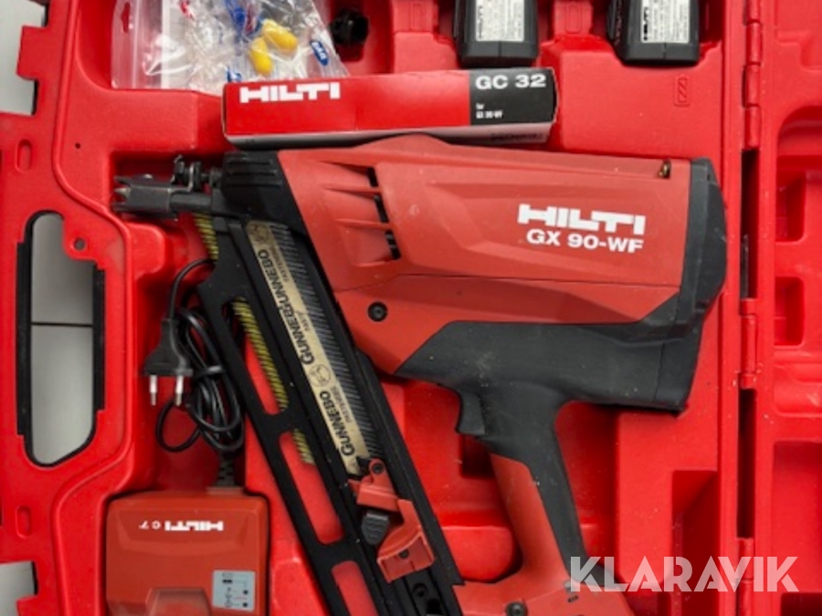 Spikpistol Hilti GX 90-WF med laddare och två batterier