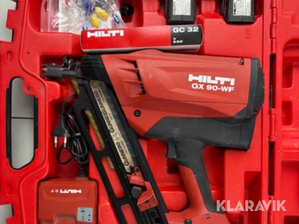 Spikpistol Hilti GX 90-WF med laddare och två batterier