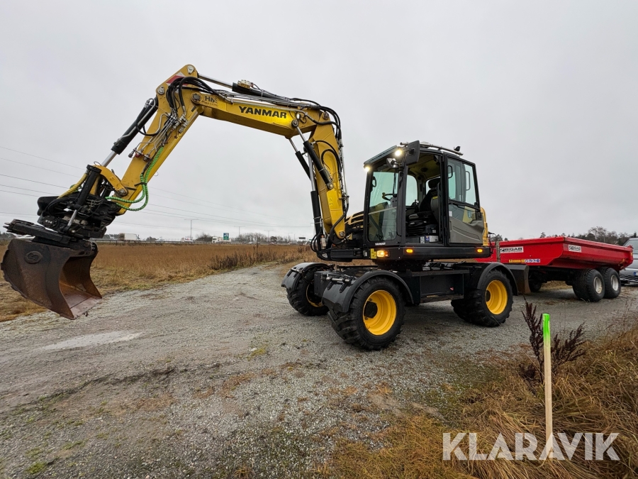 Grävmaskin Yanmar B110W med tippvagn