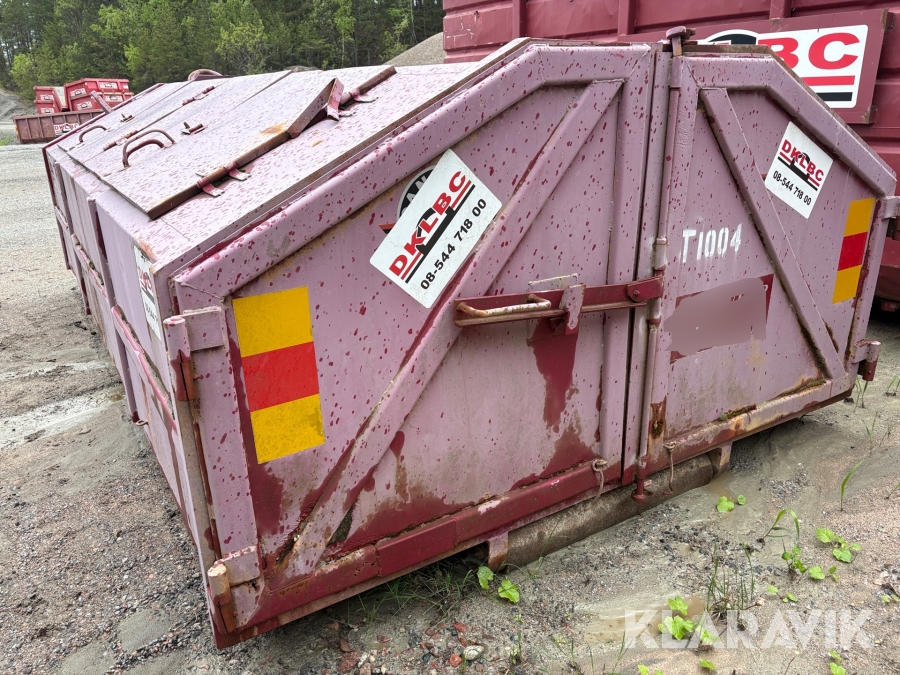 Täckt sopcontainer / lastväxlarcontainer 10 kubik