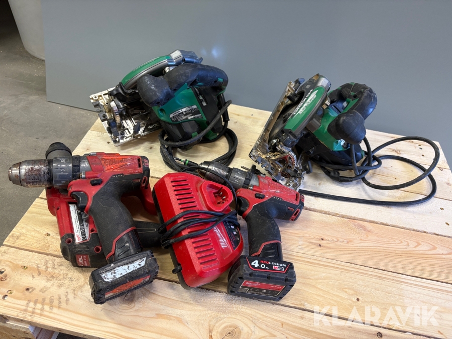 Paket med verktyg Milwaukee, Hitachi