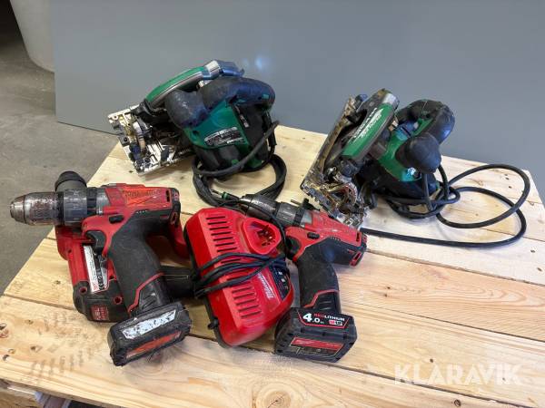 Paket med verktyg Milwaukee, Hitachi