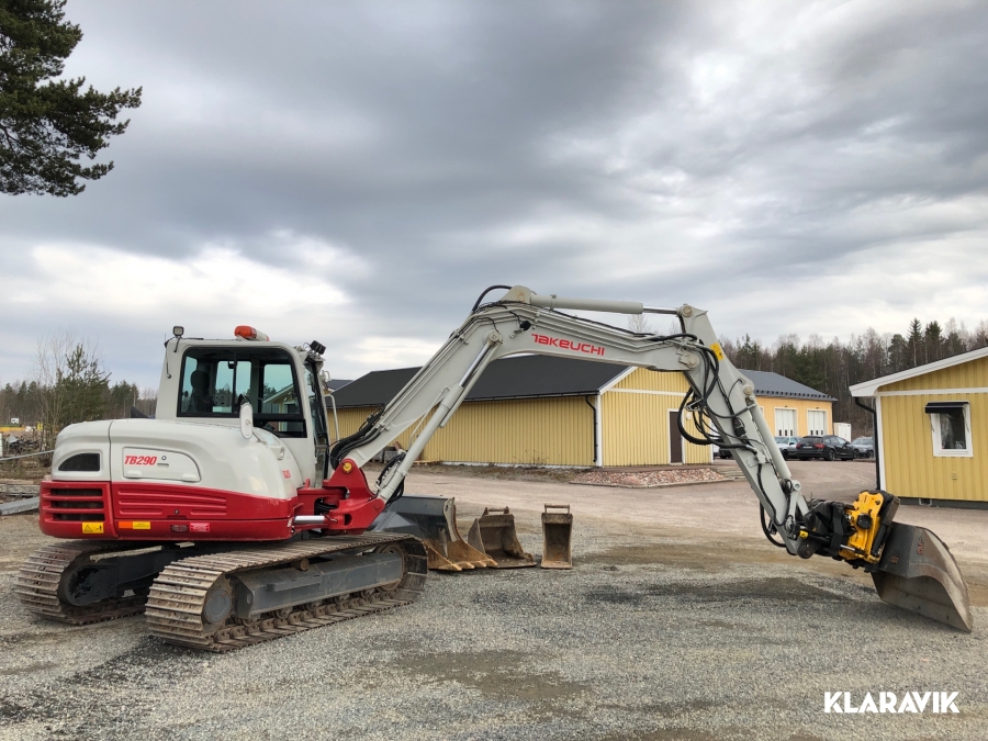 Grävmaskin Takeuchi TB - 290 med tiltrotator och redskap